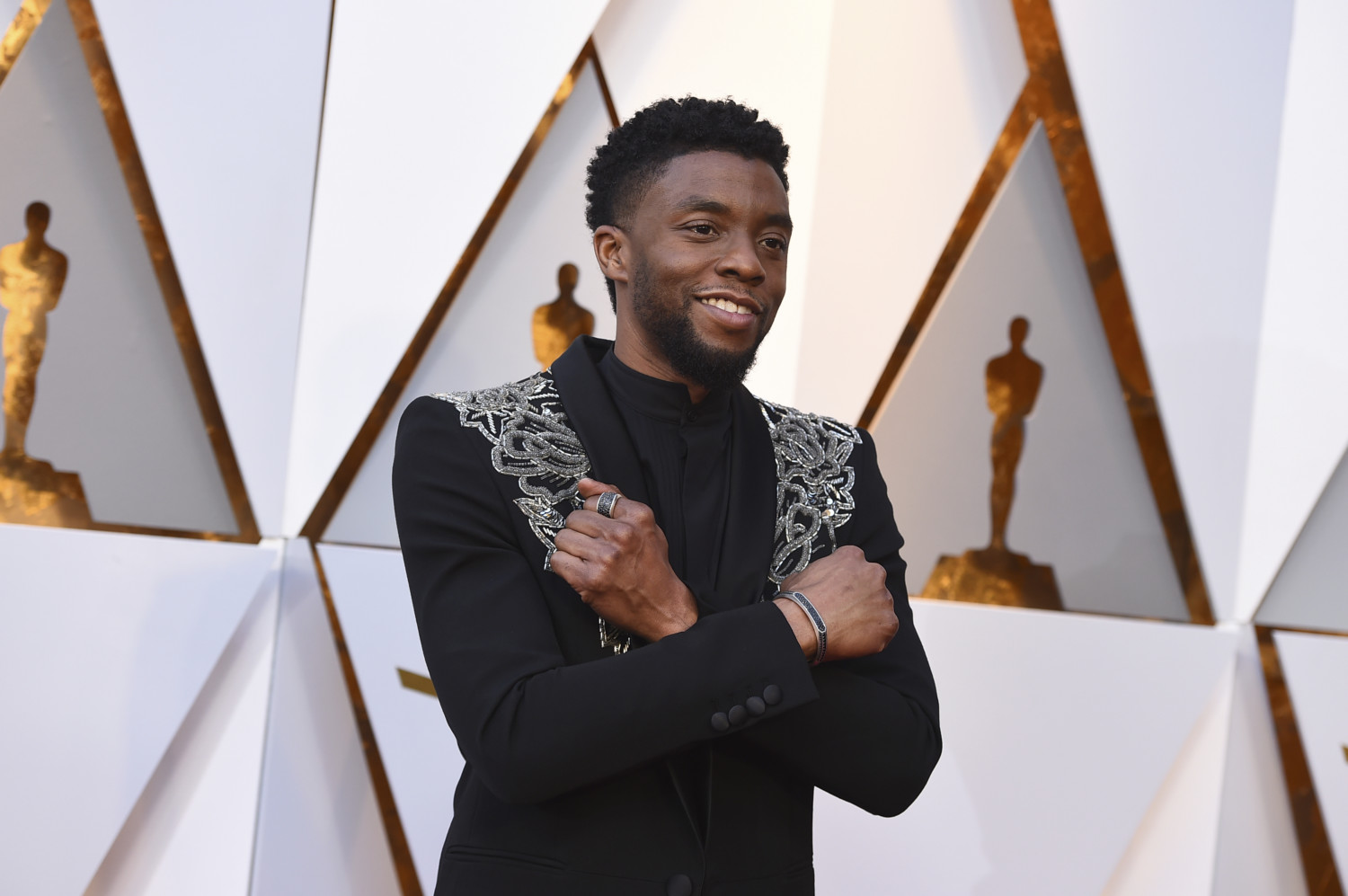 Chadwick Boseman arrives at 2018 Oscars