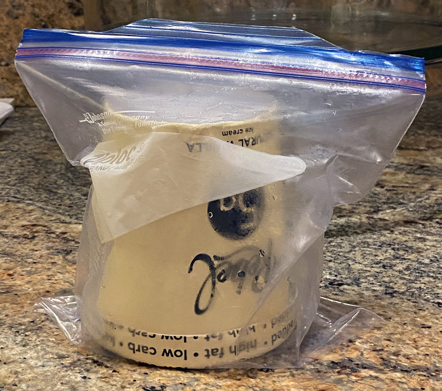 Storing ice cream in a Ziploc supposedly prevents freezer burn so we tested  it out