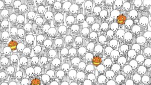 Find the ghost among skeletons puzzle