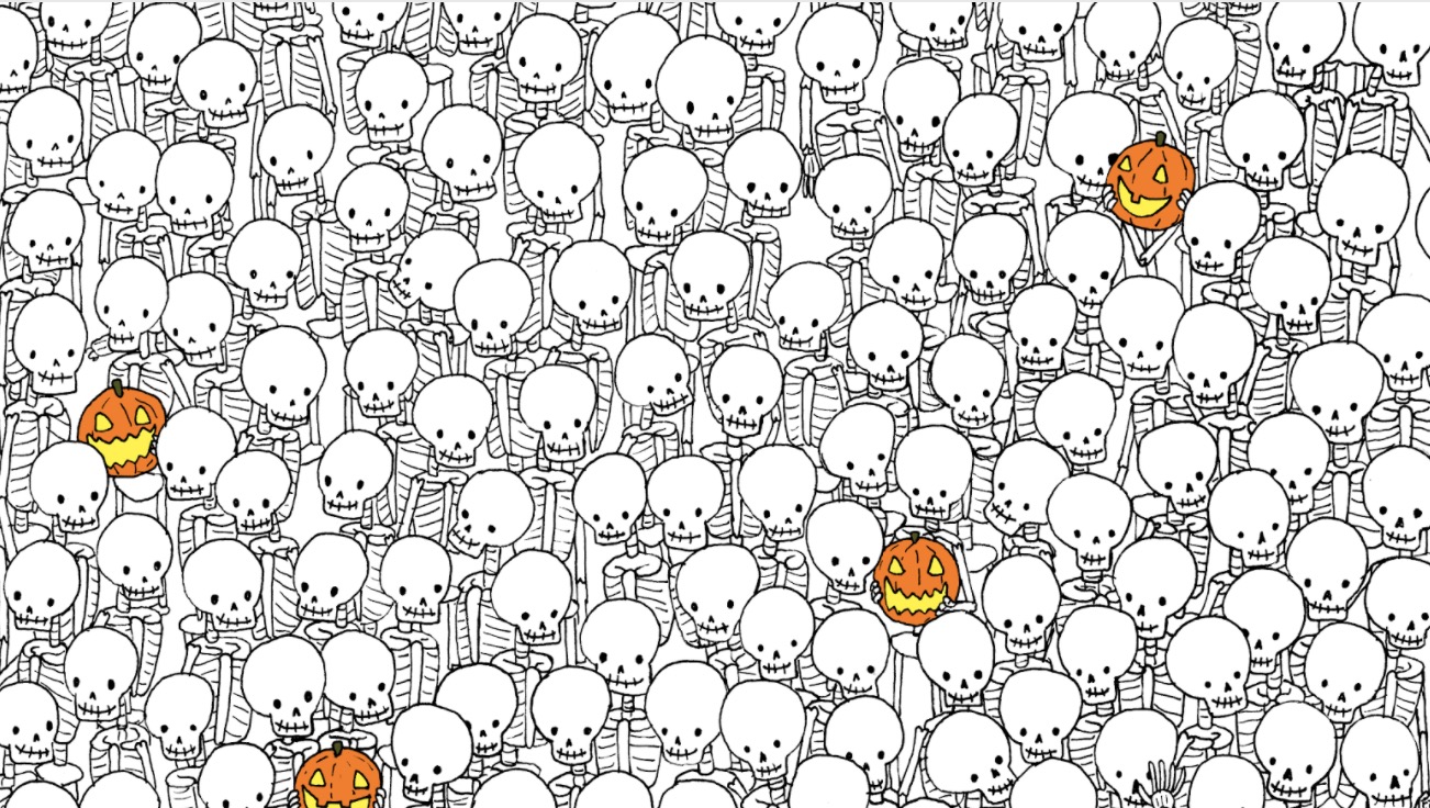 Find the ghost among skeletons puzzle