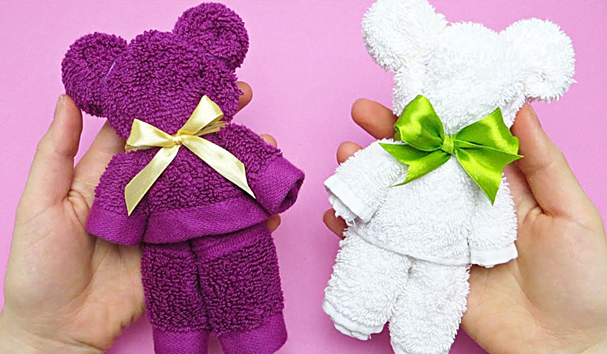 Make Hand Towel Teddy Bears - Simplemost
