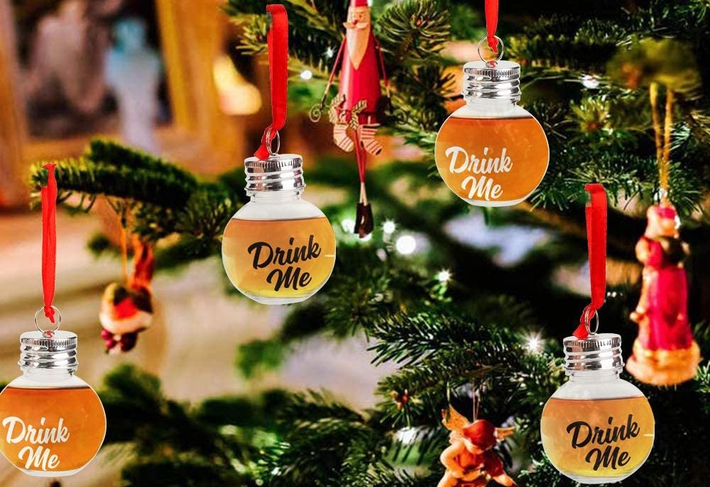 Fill ornaments with shots of liquor and have a very merry Christmas