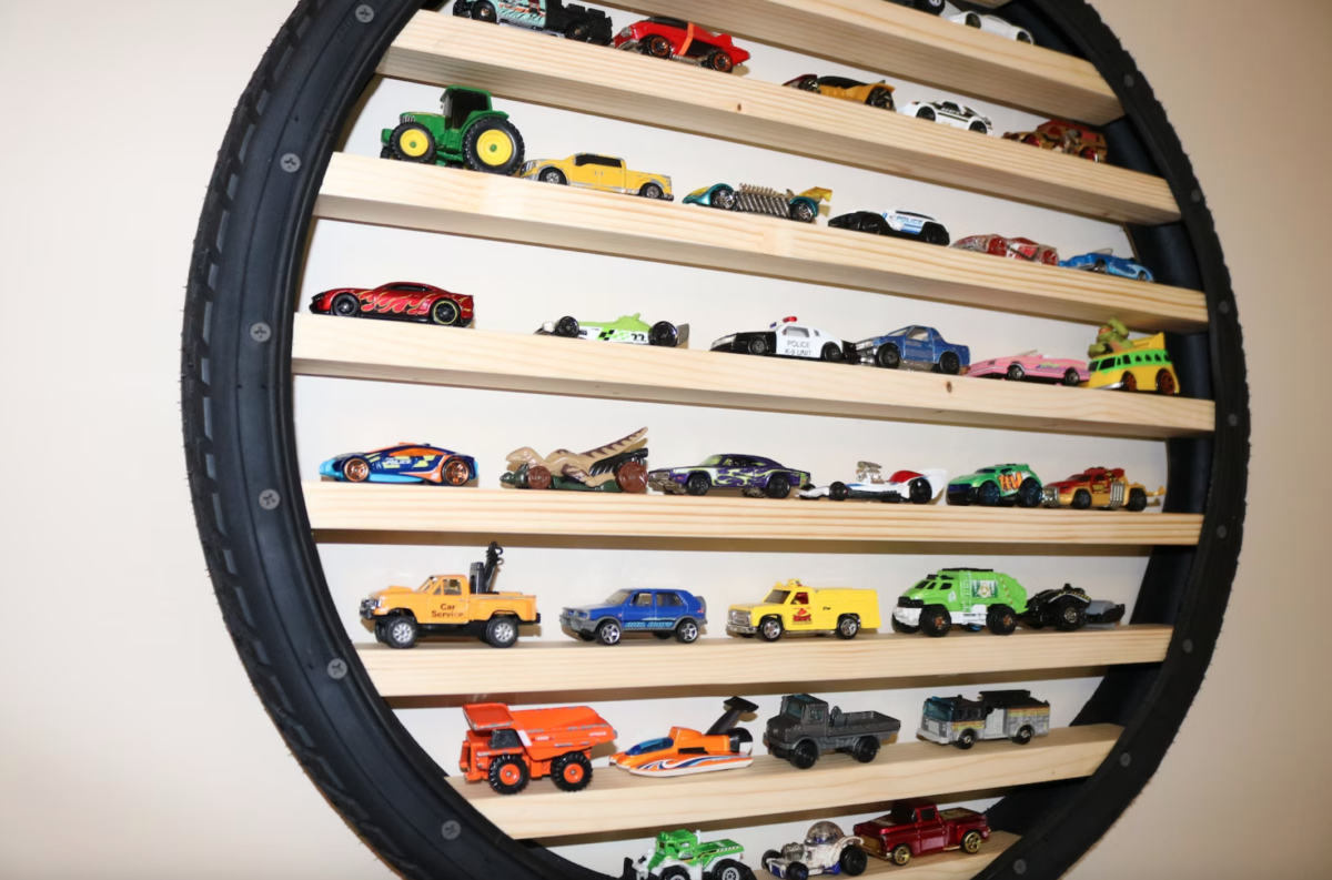 hot wheels tire storage shelf from etsy