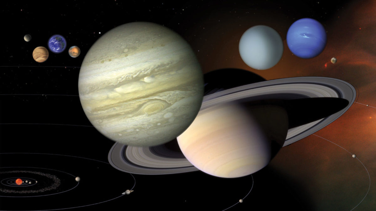 All eight planets in our solar system are shown in this diagram.