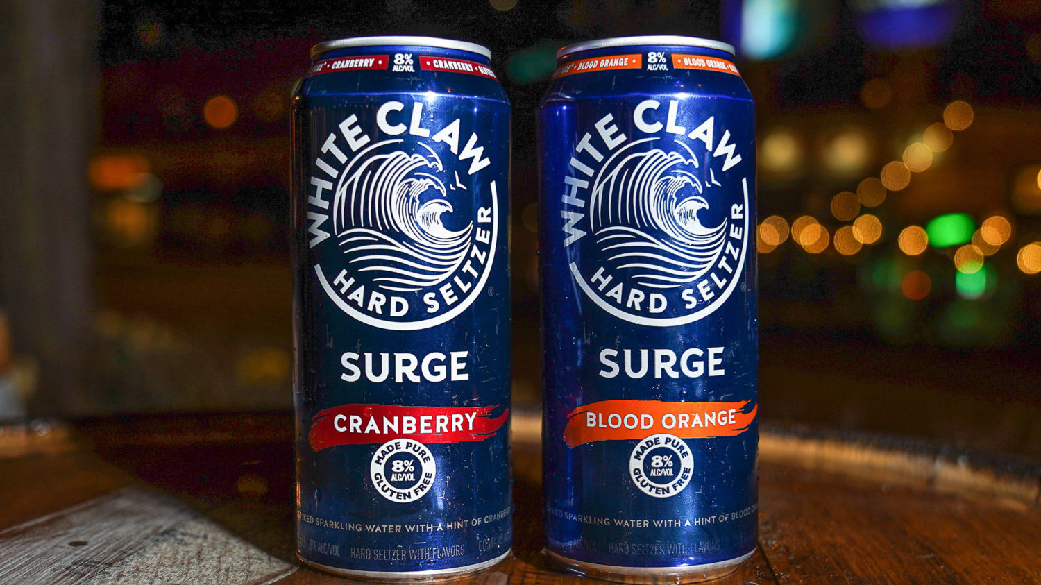 White Claw Surge hard seltzer cans