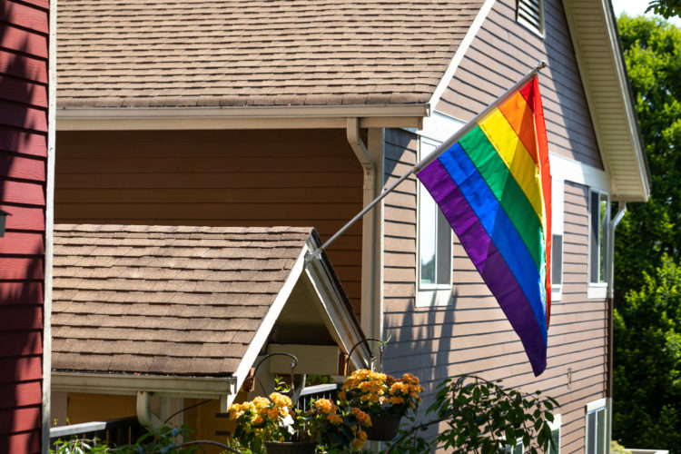 Pride flag flies on home