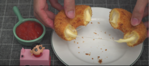 Mozzarella onion ring recipe video screenshot