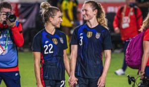 Sisters Kristie and Sam Mewis of U.S. women's soccer Olympic team