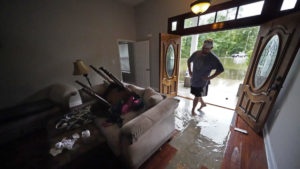 Tropical storm floods a home in Slidell, Louisiana