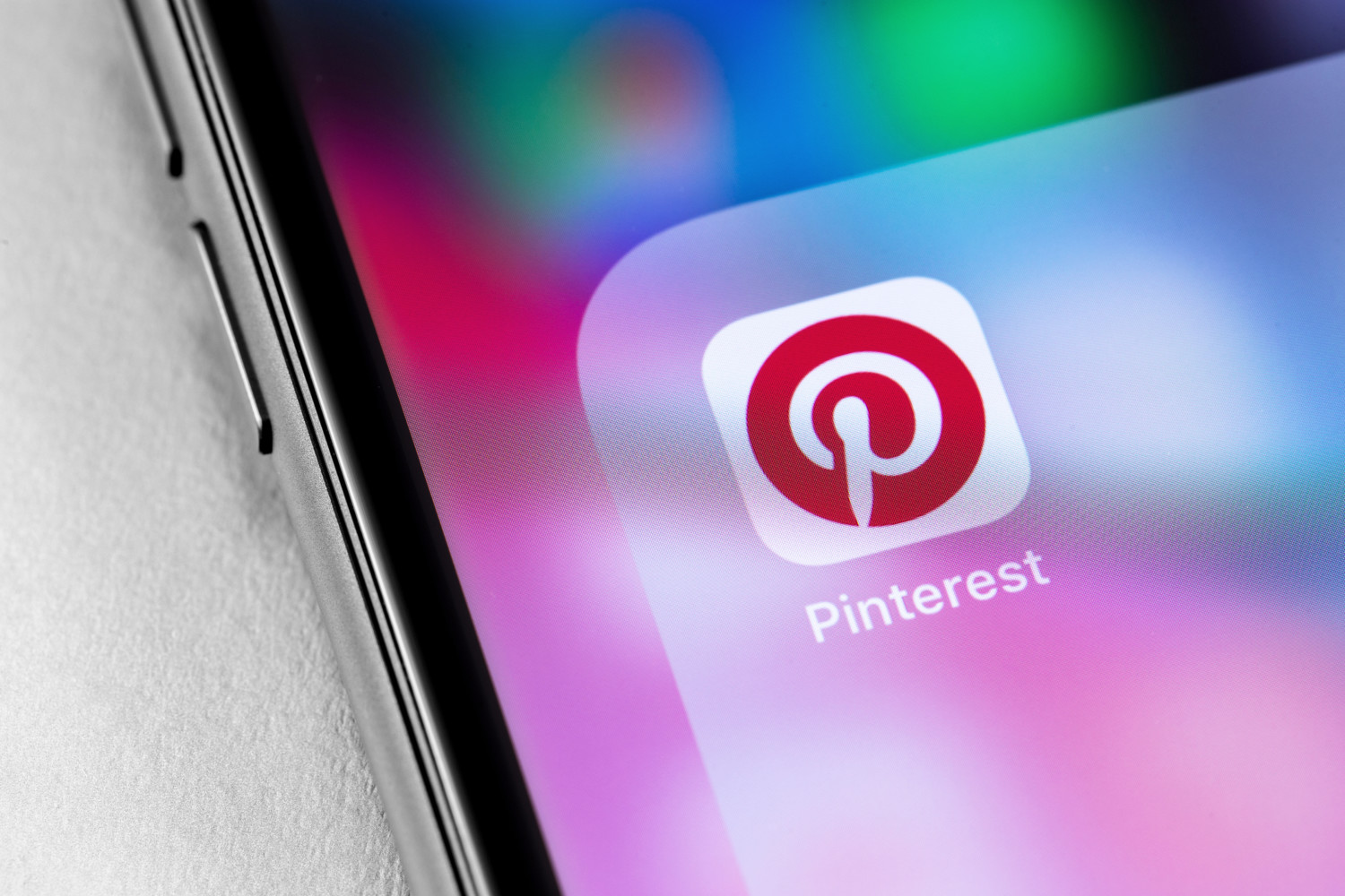 Pinterest icon on smartphone
