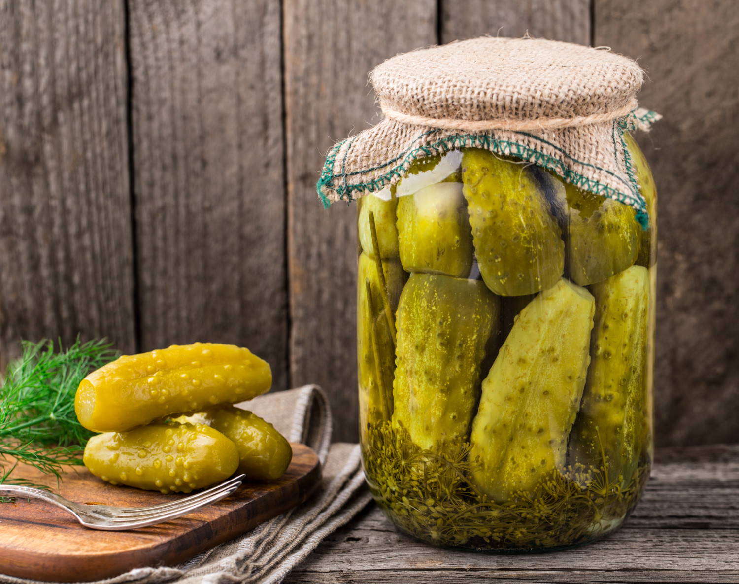 Large jar of pickles