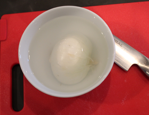 onion soaking in bowl