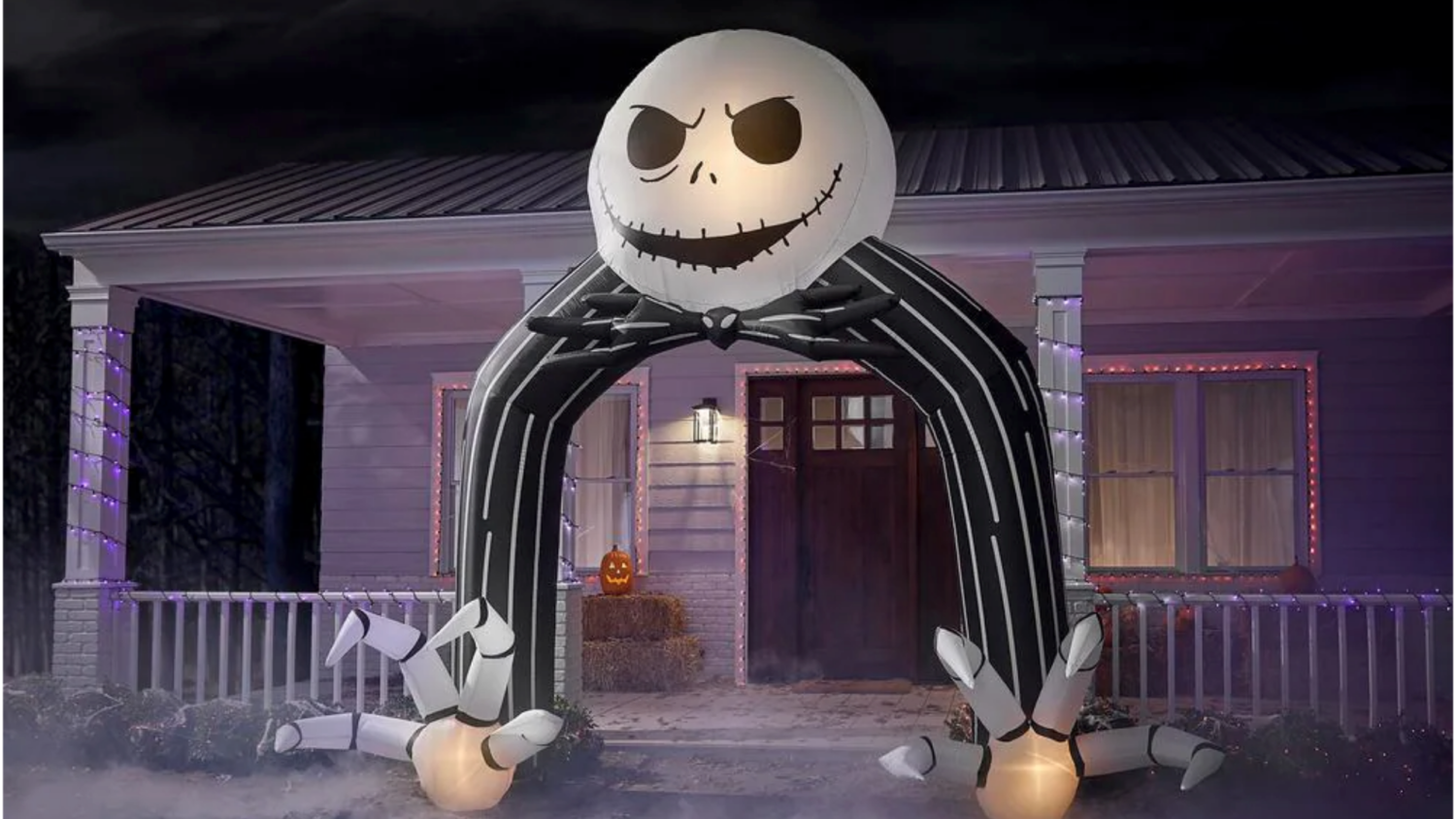 Jack Skellington inflatable arch for Halloween