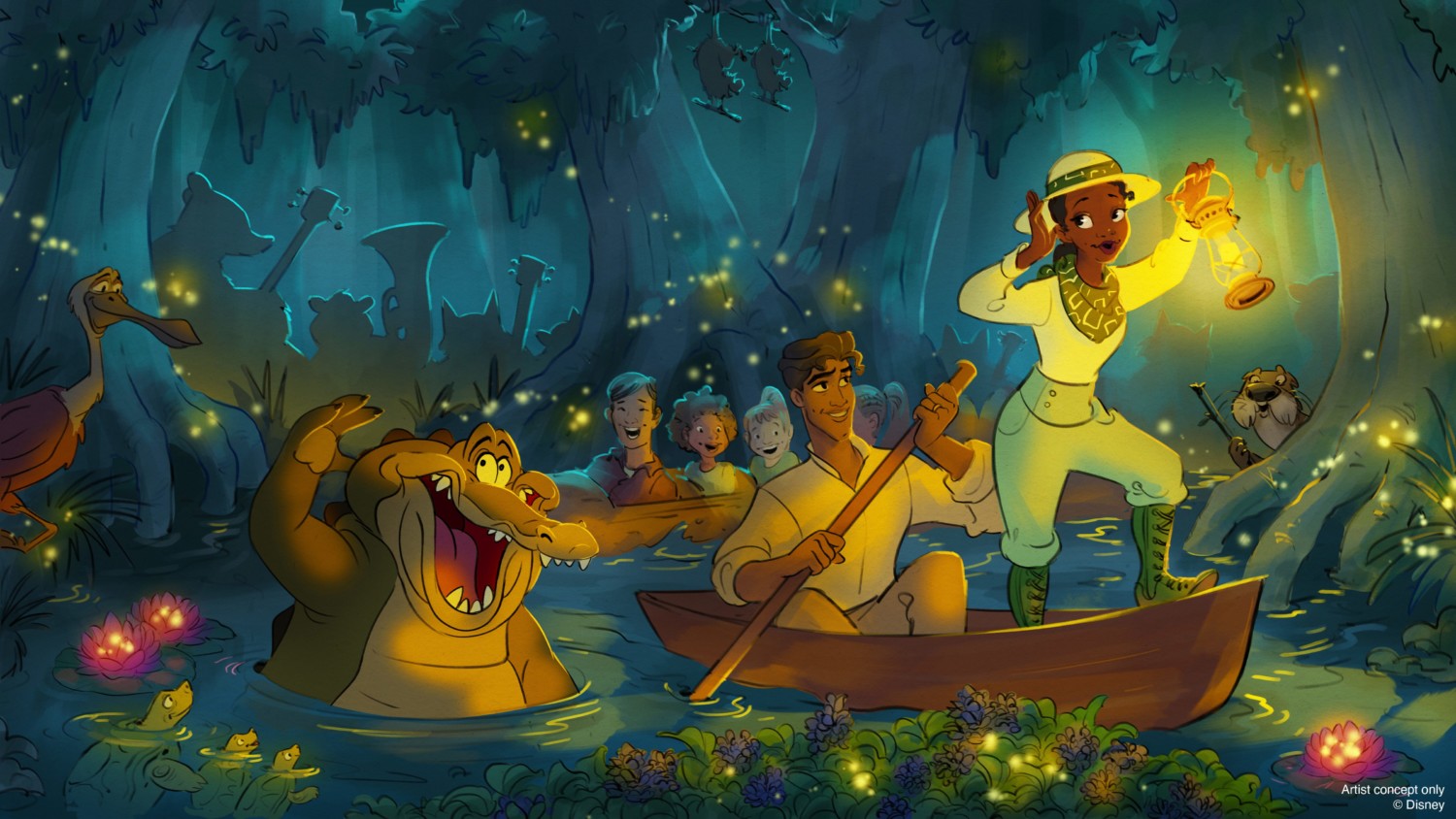 Concept art for Princess and the Frog redo of Splash Mountain