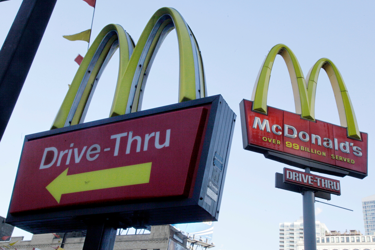 McDonald's drive-thru sign.