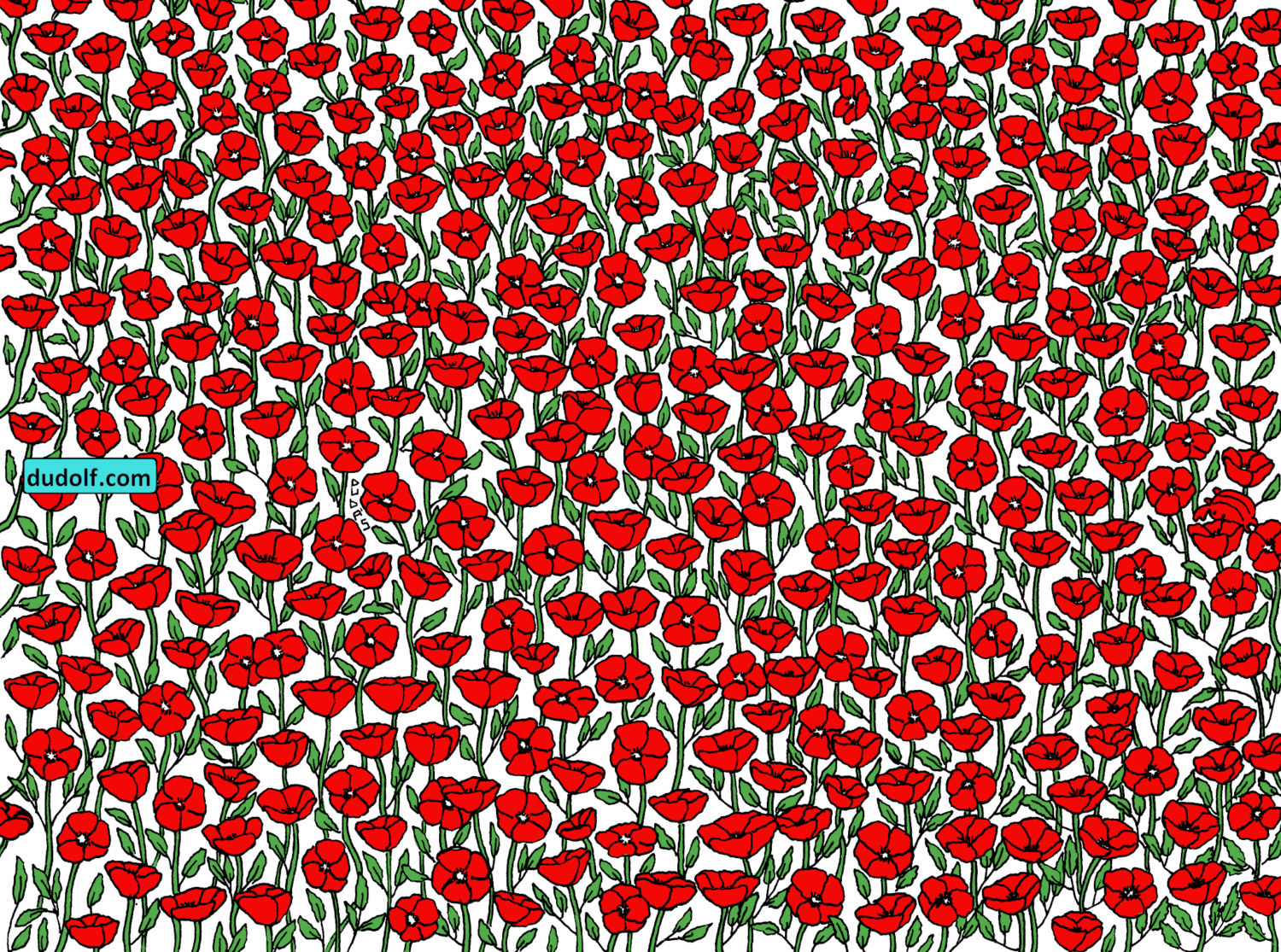 Find crab in poppies puzzle