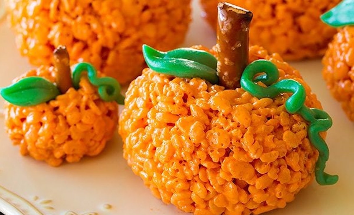 Pumpkin-shaped Rice Krispies treats are almost too cute to eat