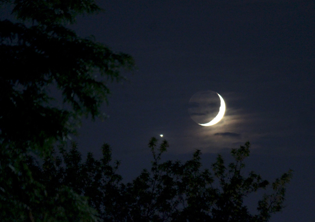 Venus near crescent moon