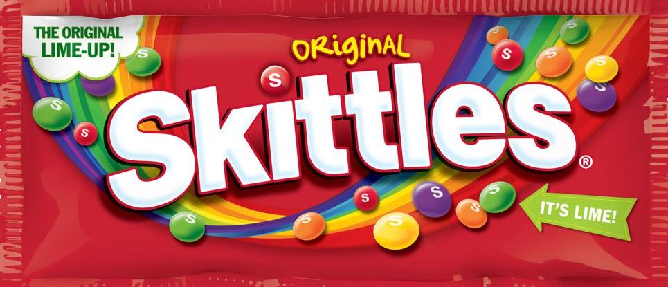 Skittles original packaging with lime flavor