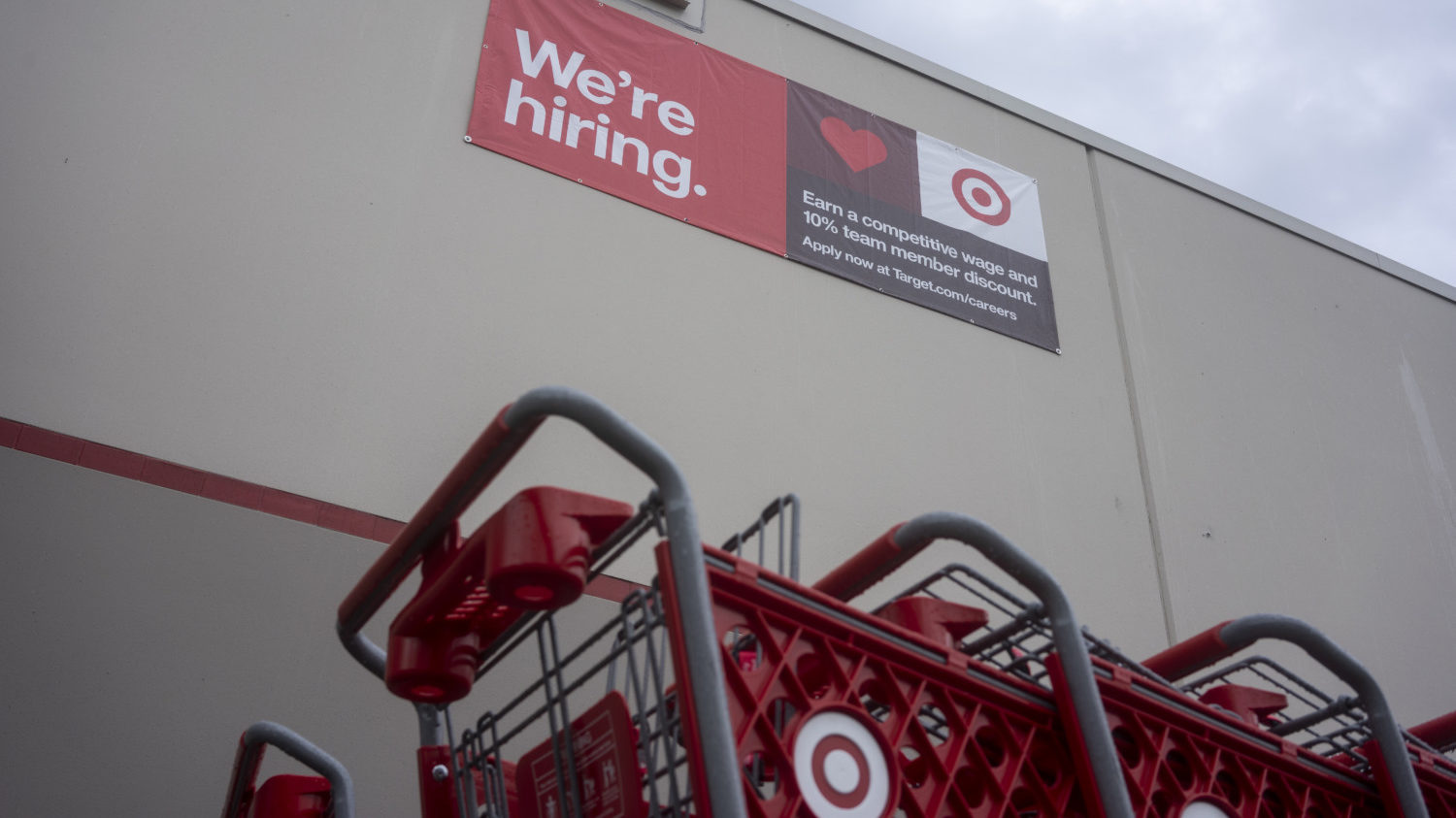 Target sign saying, "We're hiring"