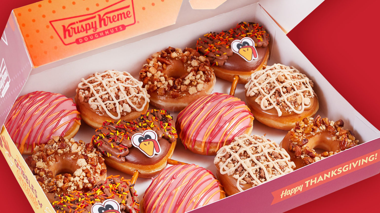Box of Krispy Kreme Thanksgiving doughnuts