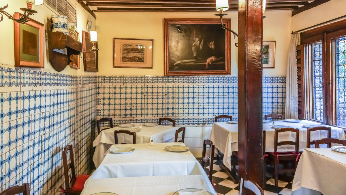 Dining room at oldest restaurant in world - Botin in Madrid