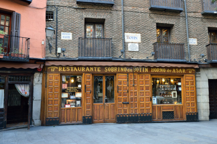 Restaurant Botin in Madrid is shown from the outside