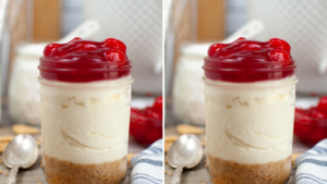 cherry cheesecake jar