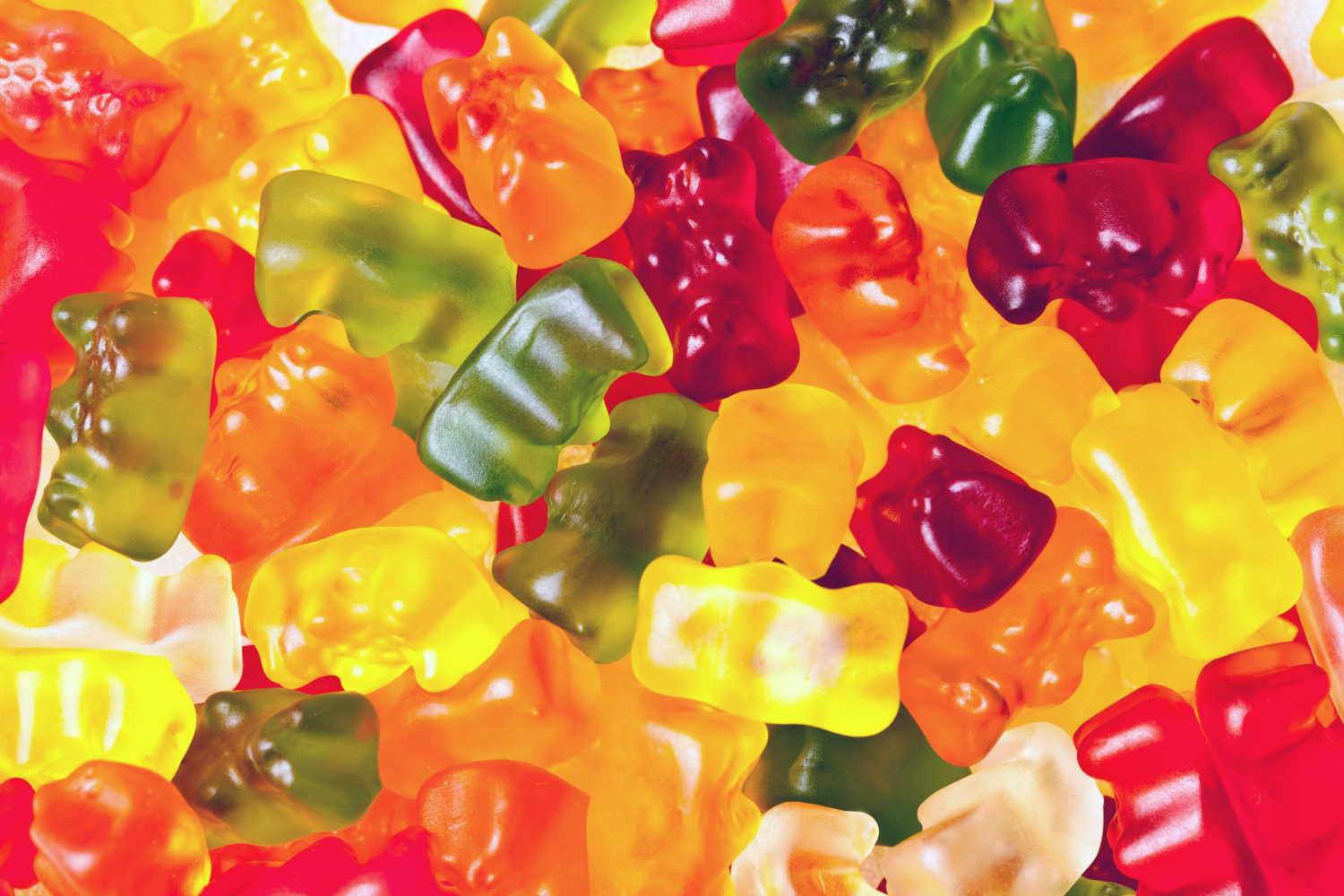Gummy bears in many colors