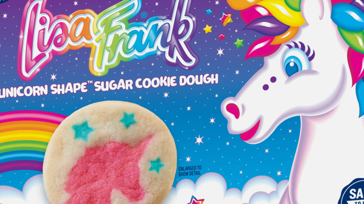 Colorful sugar cookies with unicorns on them