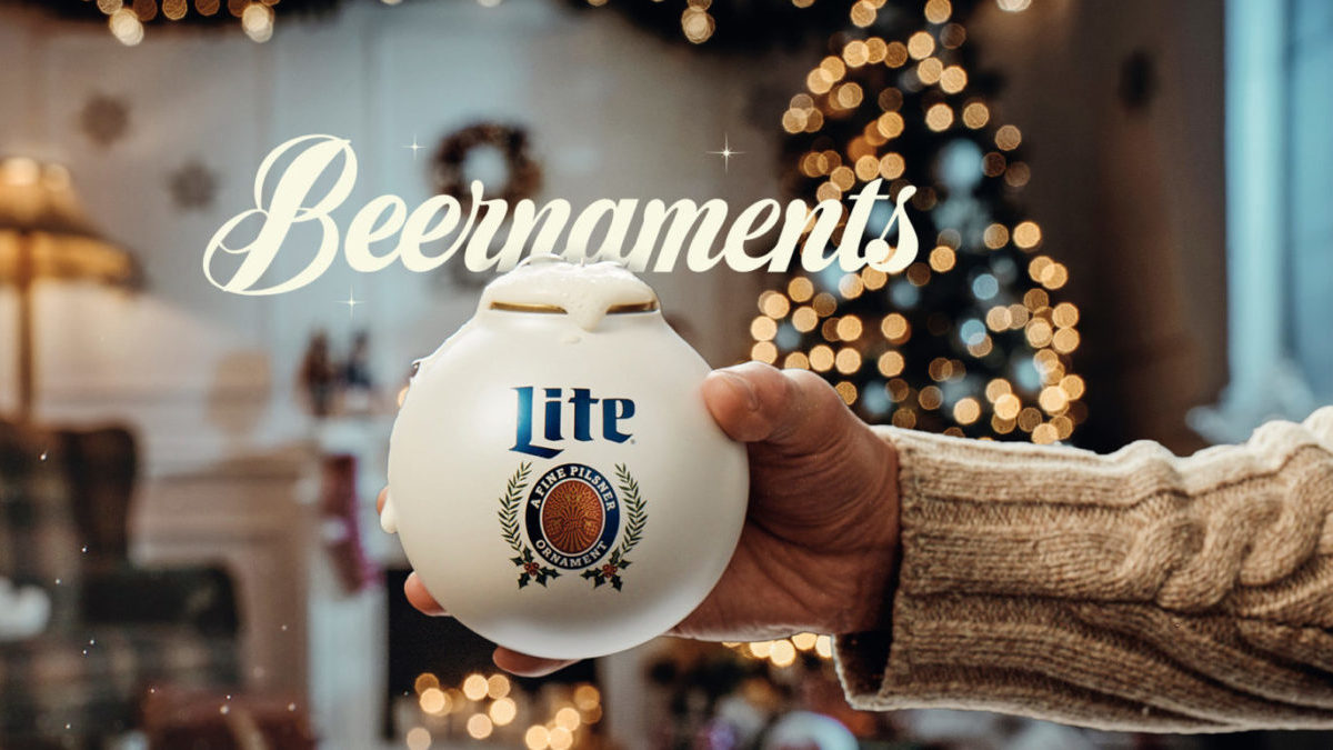 Miller Lite Beer Ornament is shown in detail