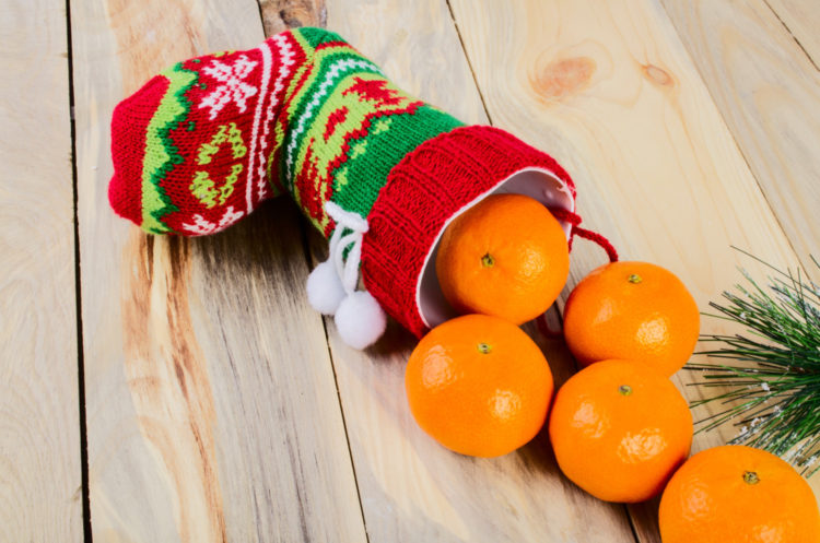 oranges in christmas stocking