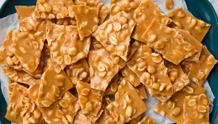 Homemade peanut brittle is crunchy, buttery and easy to make
