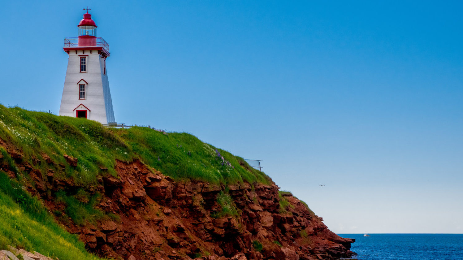 Lighthouse on cliff on Prince Edward Island