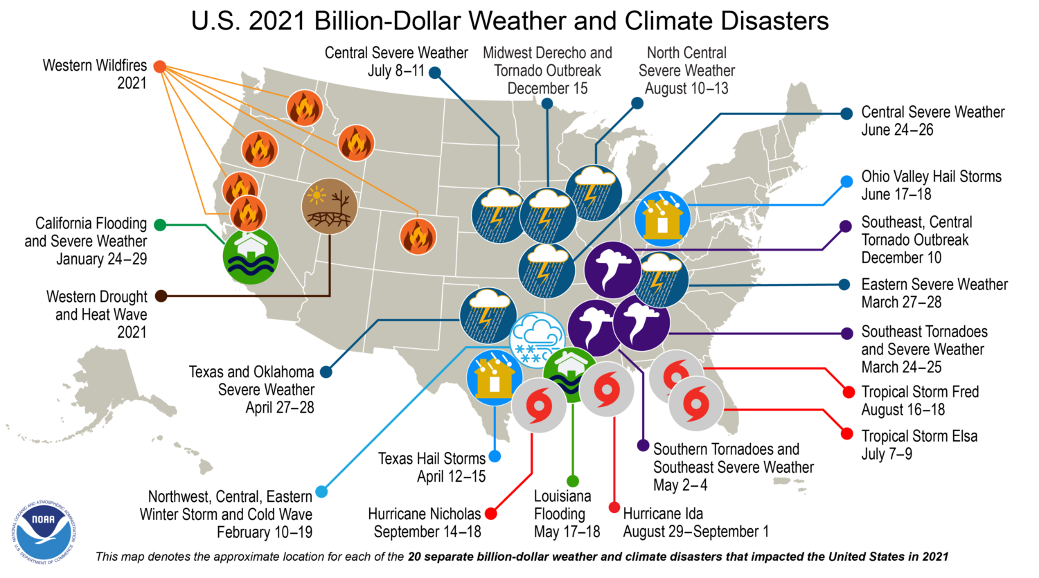 Billion-Dollar Disasters Map Jan 6 2022