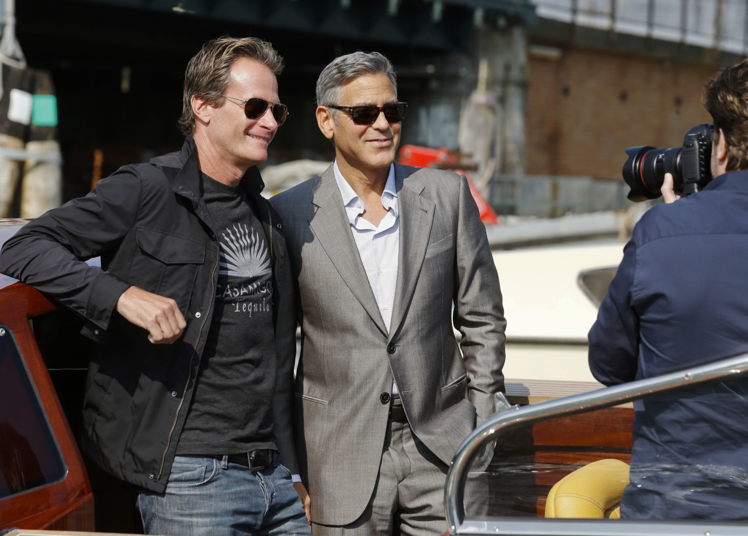 George Clooney poses with Rande Gerber