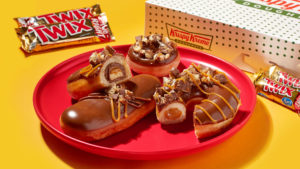 Krispy Kreme doughnuts made with Twix bars
