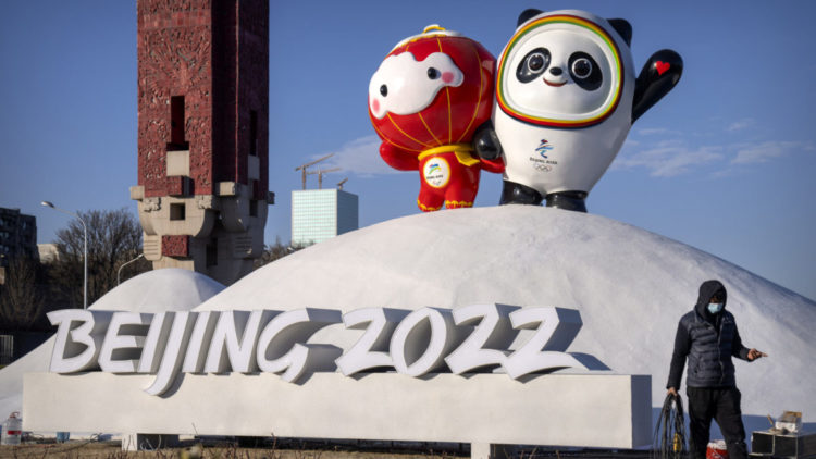 The Beijing 2022 Olympics mascots are shown.