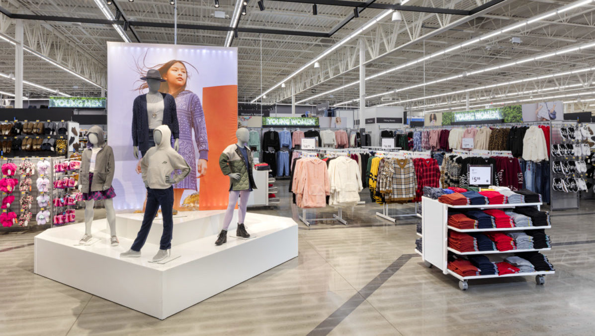A new fashion display at Walmart is shown.