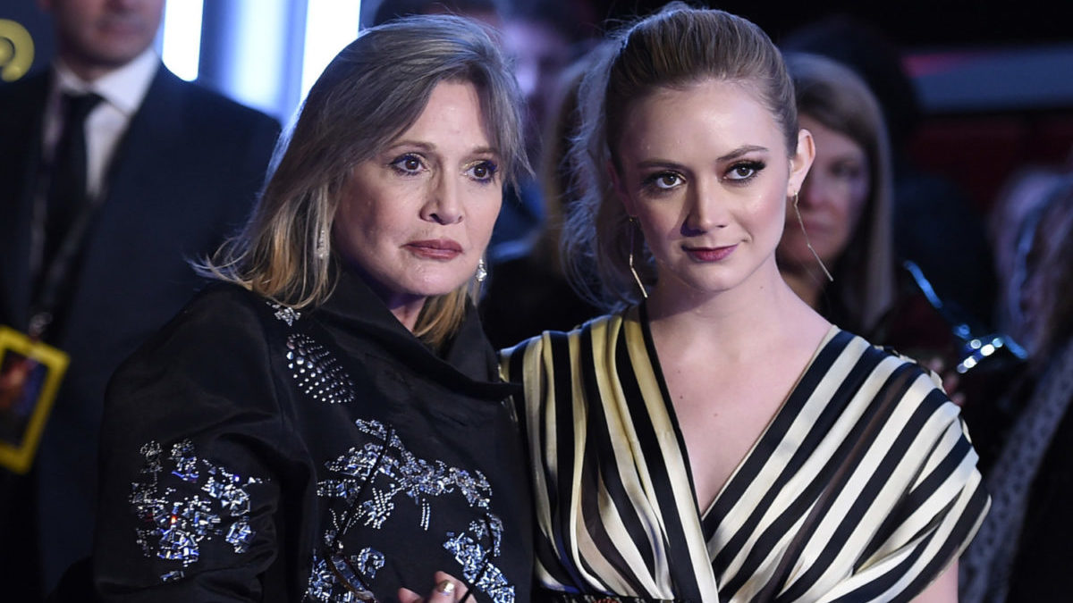 Carrie Fisher and Billie Lourd pose in 2015.