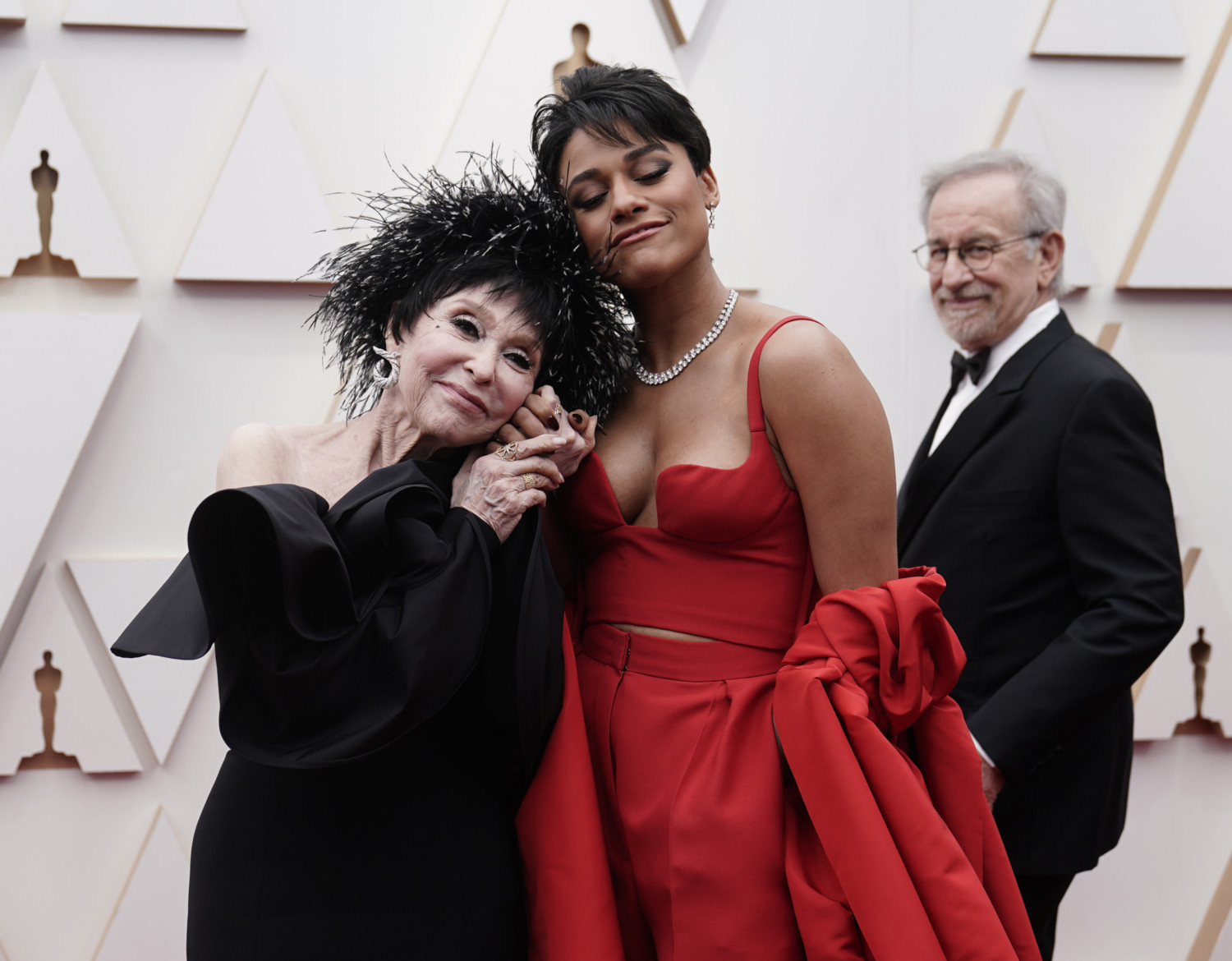 Rita Moreno, left, and Ariana DeBose at Oscars arrival