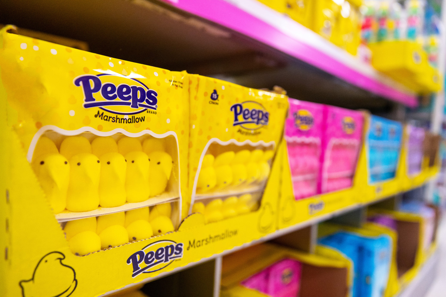 Peeps on grocery store aisle