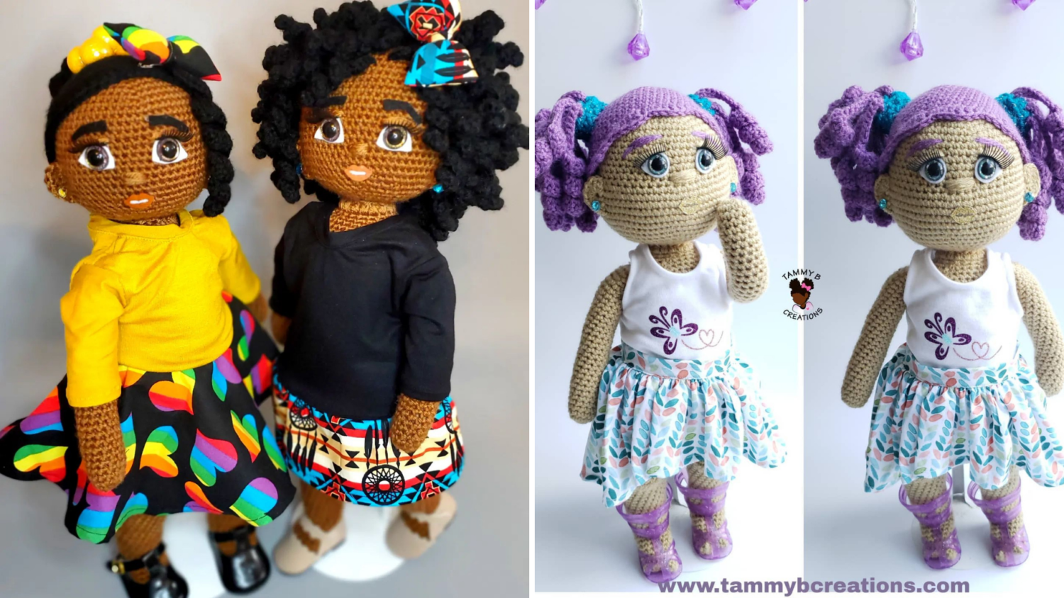 Tammy B's crochet dolls in multiple skin tones