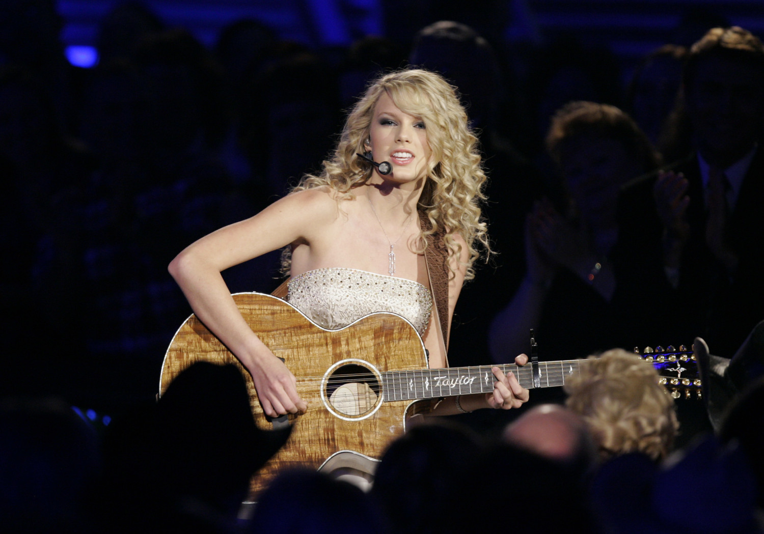 Taylor Swift performs in 2007 at the ACM Awards.