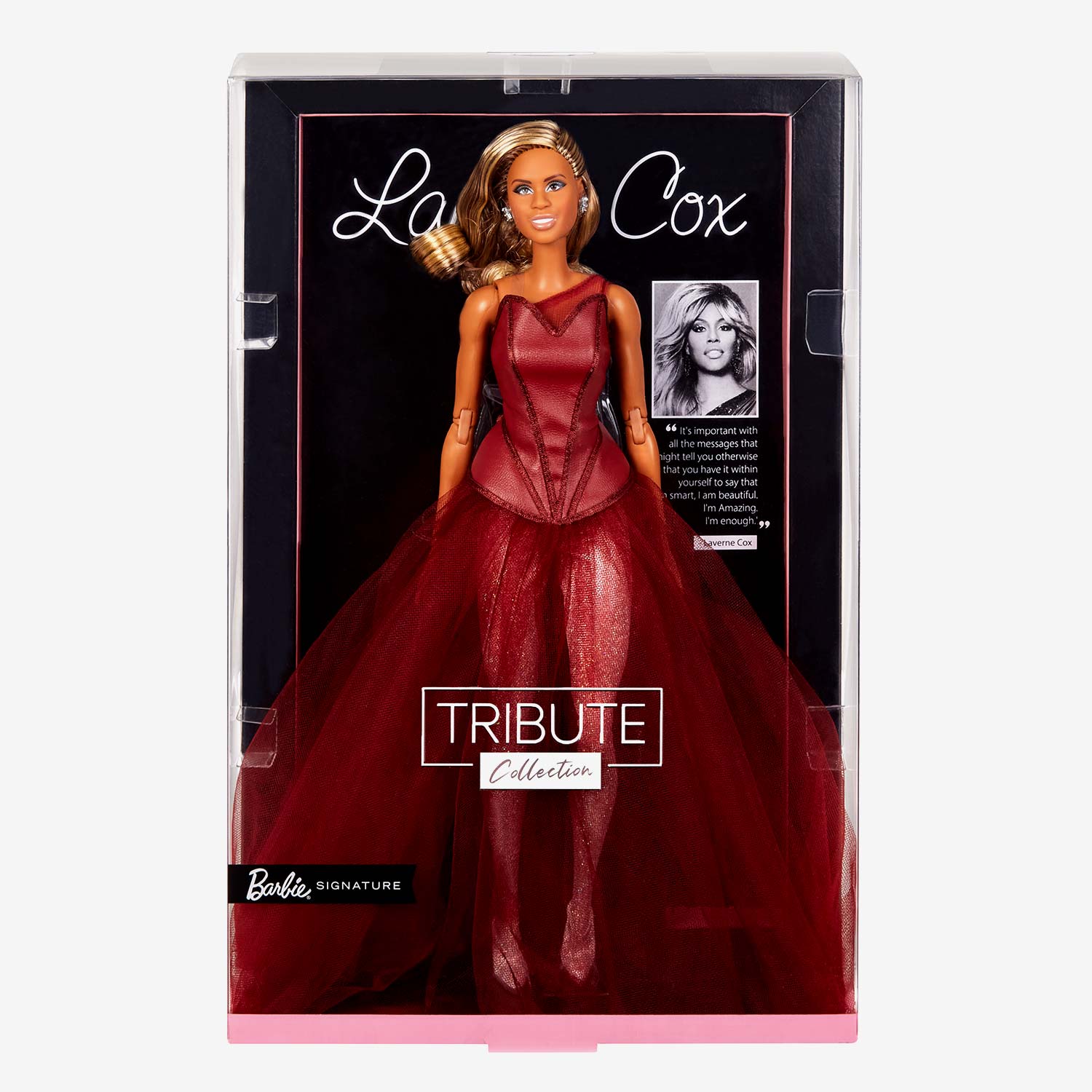 Laverne Cox tribute Barbie doll in packaging