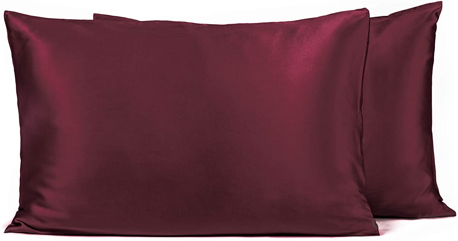 Fishers Finery 25mm 100% Pure Mulberry Silk Red Pillowcase