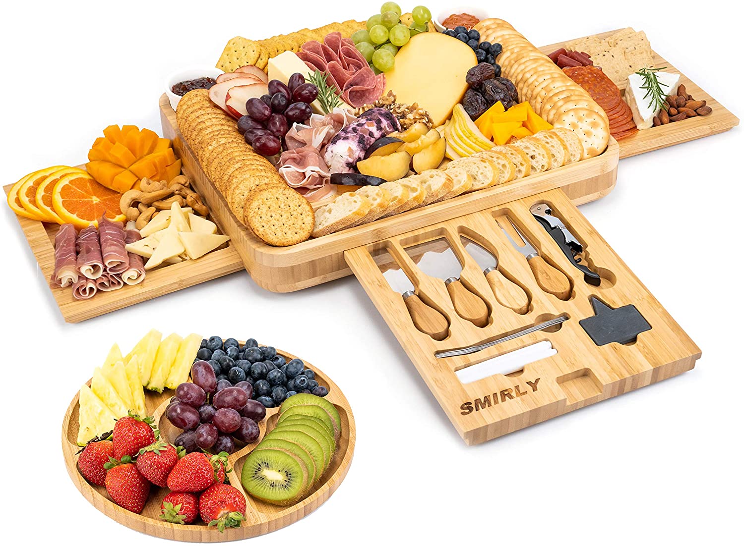 Smirly Bamboo Cheese Board and Knife Set