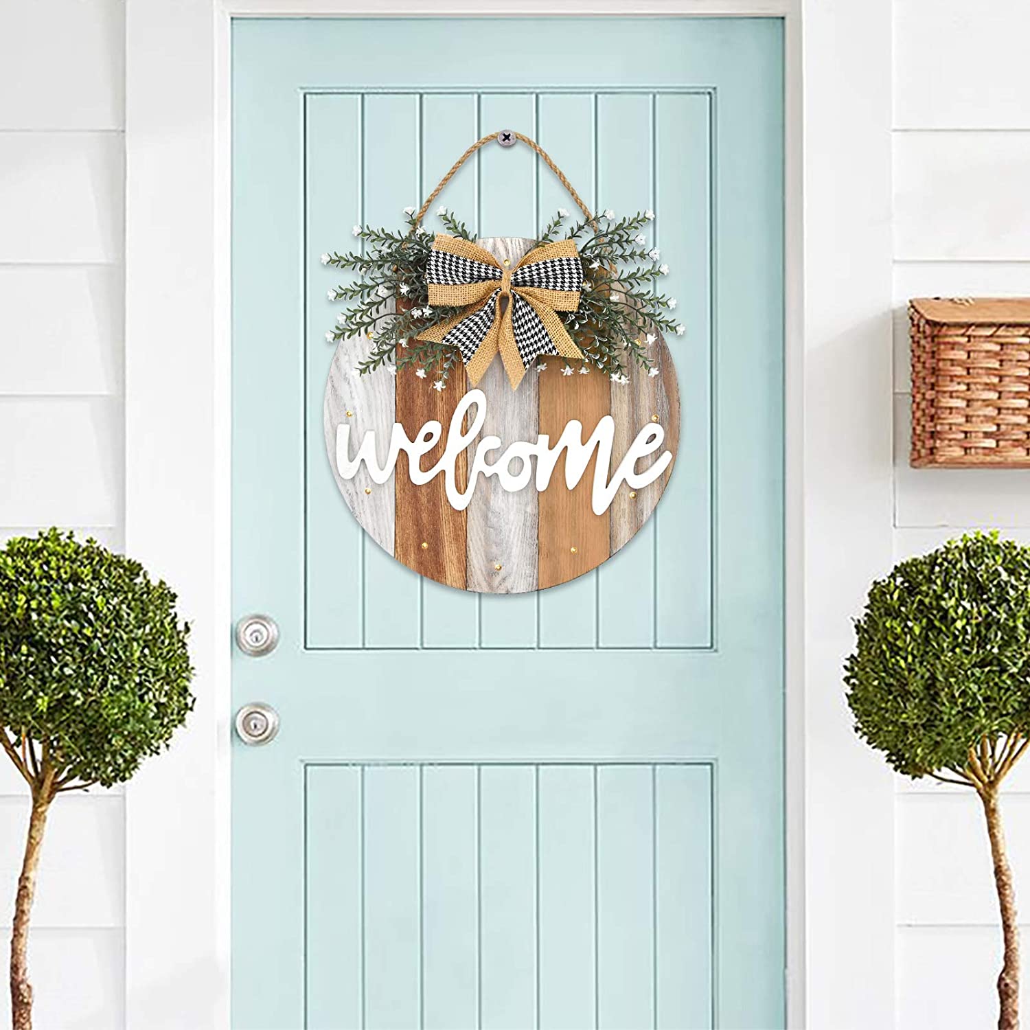 Auing Wooden Farmhouse Style Welcome Sign