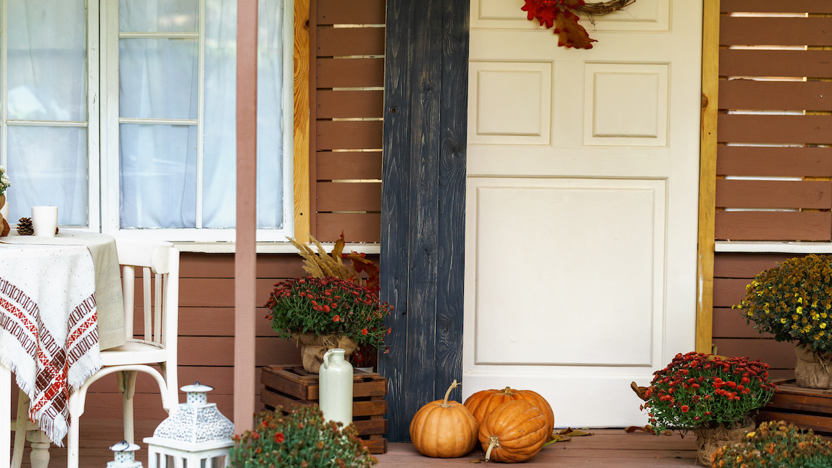 fall themed front porch