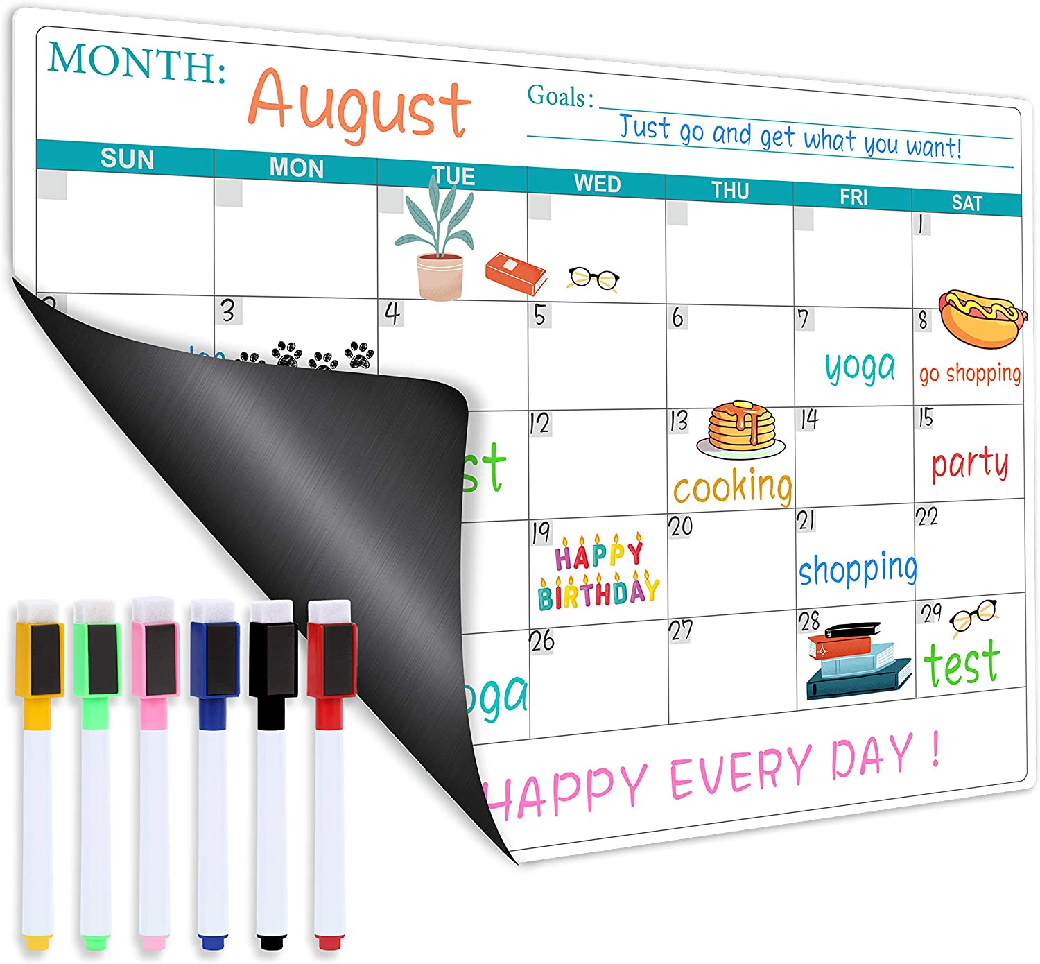 Magnetic Whiteboard Kitchen Calendar